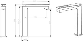 Смеситель для раковины Boheme Q 142-BG.2 чёрный/золото